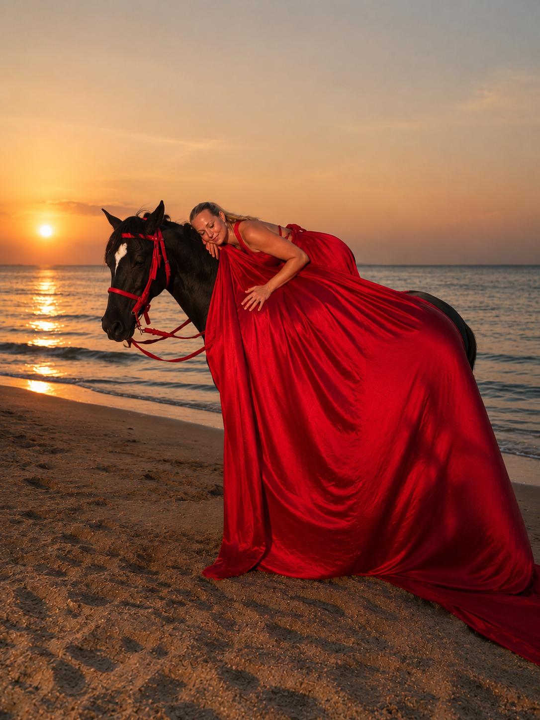 Enjoy your time taking photos on horseback right on the beach as the sun sets — our family's favorite