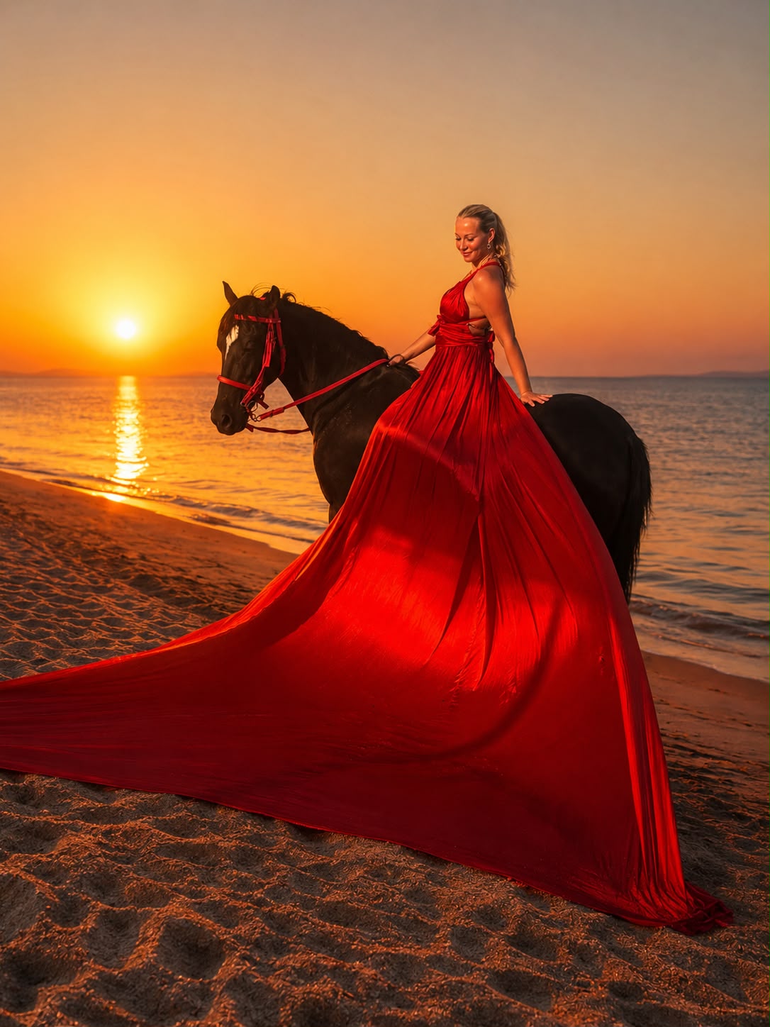 Enjoy your time taking photos on horseback right on the beach as the sun sets — our family's favorite